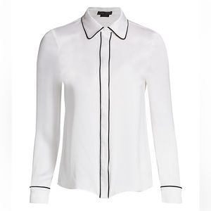 Alice + Olivia Willa Piped-Trim Shirt